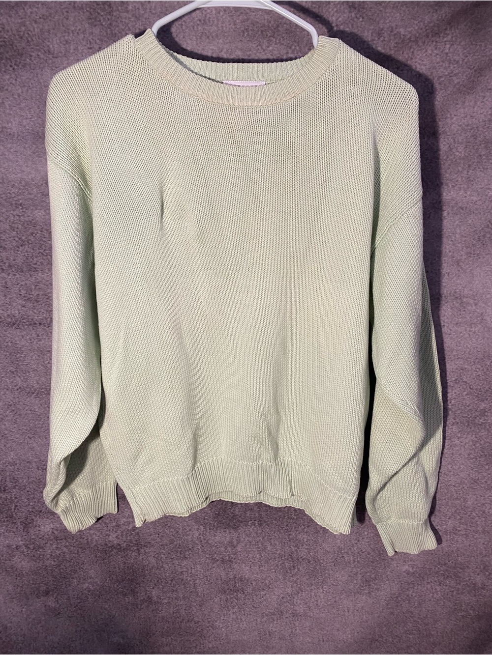 Vintage Essential Elements Sage Green Heavyweight Knit Sweater Medium